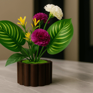 BloomScape Faux Floral Charm in Wooden Planter
