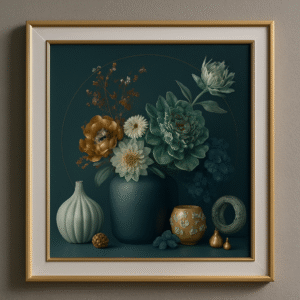 Golden Bloom Still Life Wall Art