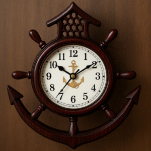 Nautical Anchor Wheel Wall Clock
