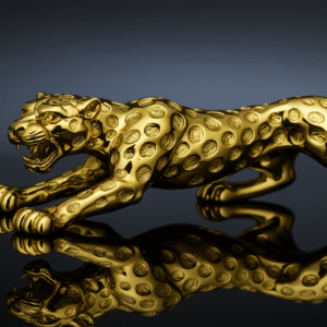 Regal Prowl Golden Leopard Sculpture