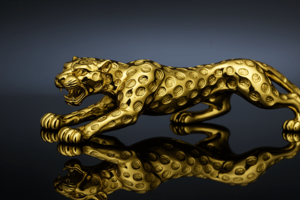 Regal Prowl Golden Leopard Sculpture