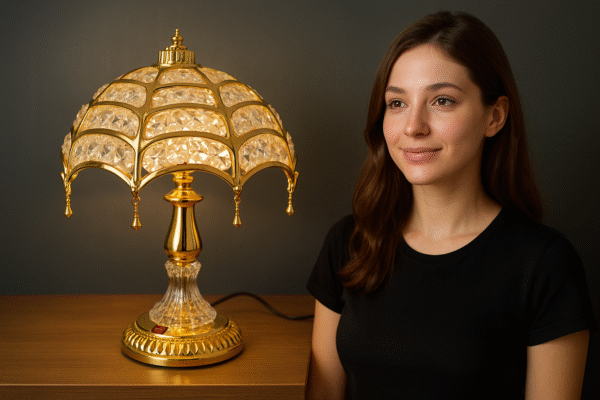 CrystalGlow Tiffany-Style Table Lamp
