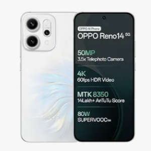 OPPO Reno14 5G (Pearl White, 12GB RAM, 512GB Storage)