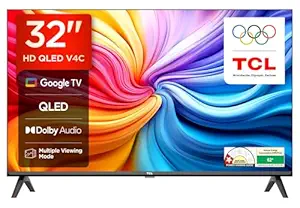 TCL 80 cms (32 inches) V4C Series HD Ready Smart QLED Google TV 32V4C, ‎240 Volts