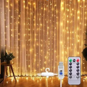 Desidiya Fairy Curtain Light With Remote 10 x 10 Feet - Magical Ambiance For Weddings And Events