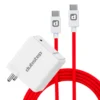 Dubstep Sprint All-in-one 30W 6A Charger with Type-C to Type-C Cable Supports All Fast Charging Technologies(Cable Included) - Red