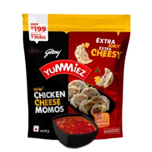 Godrej Yummiez Chicken Cheese Momo | Savoury & Cheesy (10pcs)