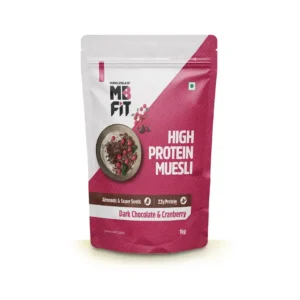 MuscleBlaze Fit High Protein Muesli (Dark Chocolate & Cranberry, 1kg) | 22g Protein   (1 kg)