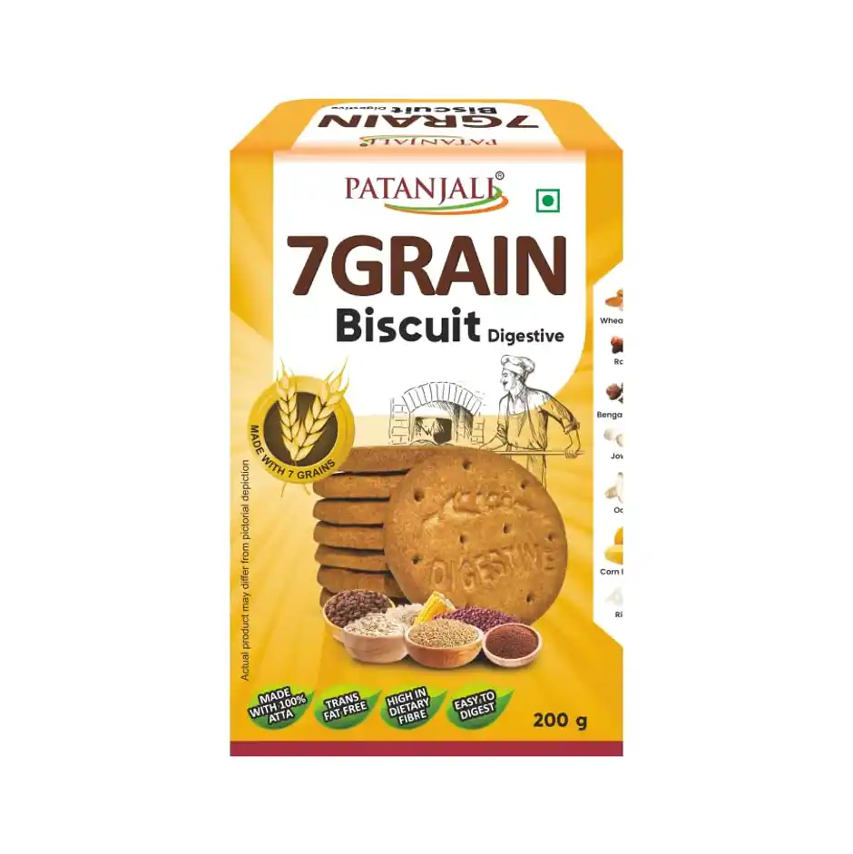 Patanjali 7 Grain Biscuit Digestive- Vanilla (200 g)