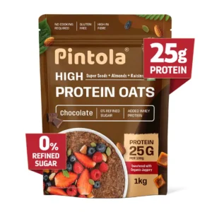 Pintola High Protein Oats Dark Chocolate With Almonds Raisin Pumpkin And Chia Seeds (1 kg)