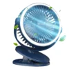 Portronics Clip Cool Portable Rechargeable Clip-on Fan with LED Ring Light | Type-C Charging | Blue